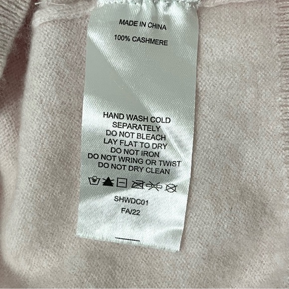 Quince 100% Cashmere V-Neck Sweater Blush Pink Soft Lightweight Knit Medium M - Picture 7 of 7